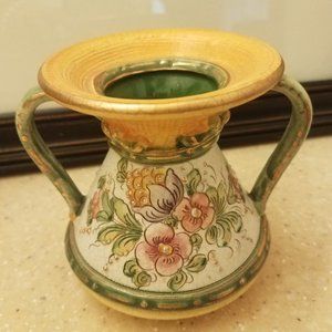 Gialletti gl dec-a-mano deruta italy pottery vase.
